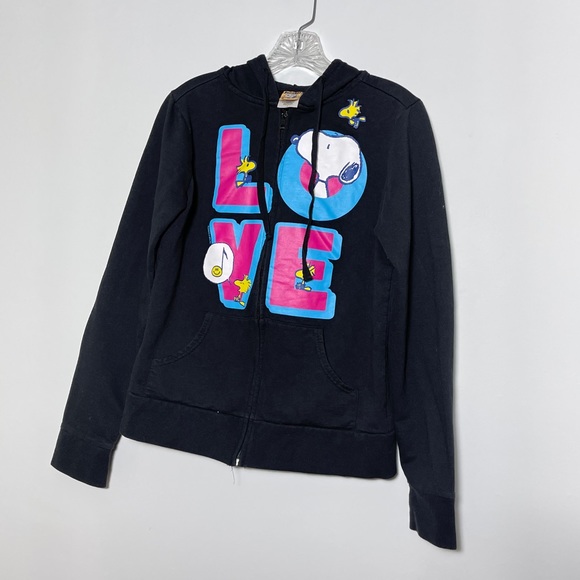Peanuts Snoopy Big Spell out Full Zip Hoodie Sz L - Picture 2 of 8